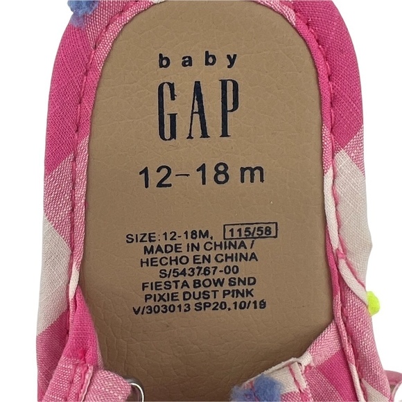 Baby Gap Pixie Dust Pink Fiesta Bow Floral Sandals Size 12-18 Months Girl's - Picture 7 of 7
